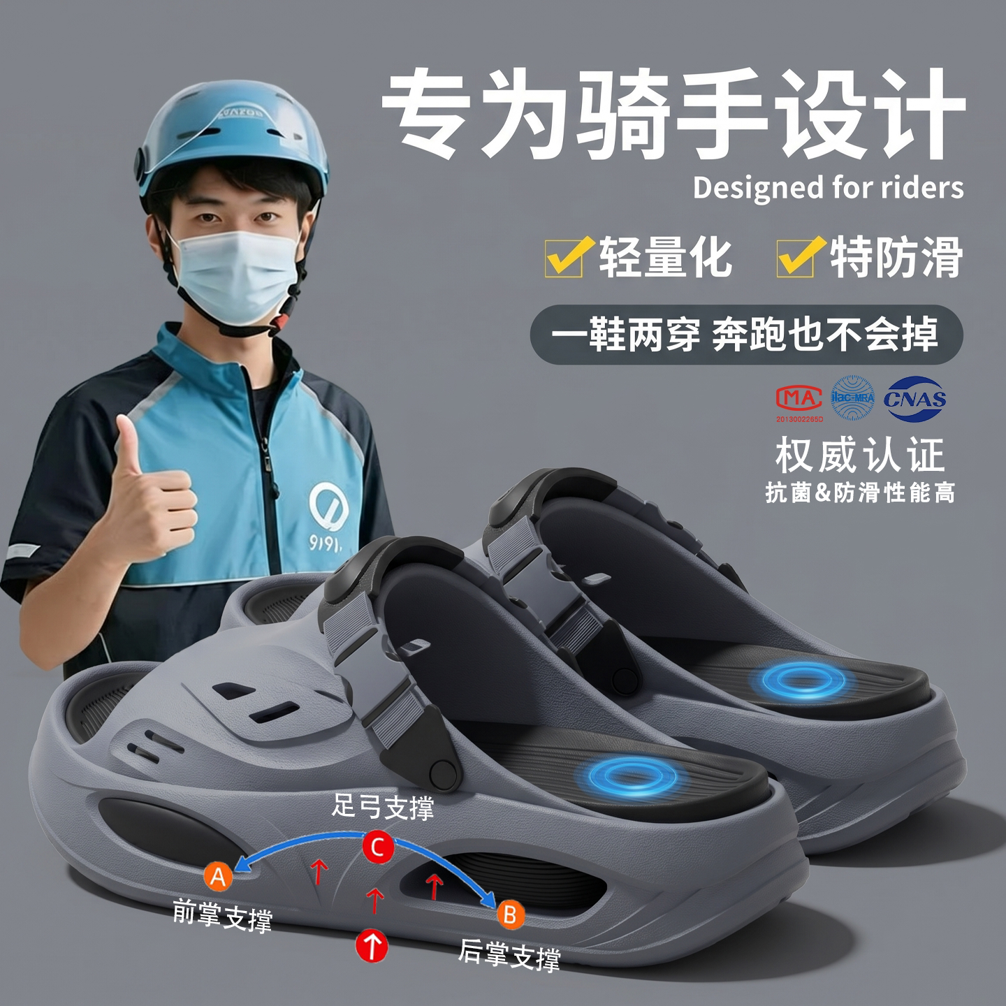 外卖员专用拖鞋男士2026新款外穿图片