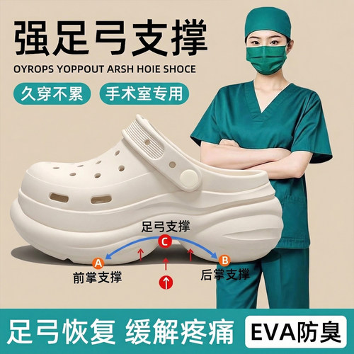 手术室厚底EVA防滑洞洞鞋女
