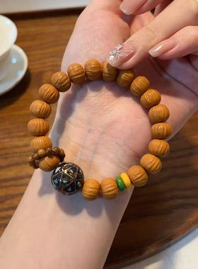 新款龙岩料911搭配14K金丝欧泊静谧蓝大漆转运珠 库克跑环等手串