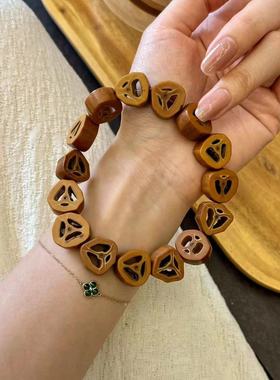 新品橄榄核囧脸单圈手链文玩时尚饰品佛珠手串随机发货DIY