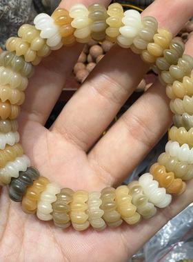 菩提根雕刻九瓣莲花文玩手串高档珠念珠男女饰品随机发货