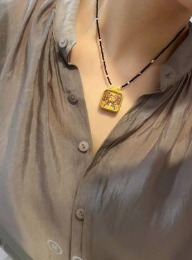 个性泰国佛牌链子唐卡项链搭配尖晶石万能扣水晶佛牌珠链挂链