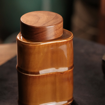 国风竹子型茶叶罐散茶锁鲜保存罐