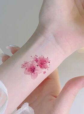 超仙手腕桃花彩色纹身少