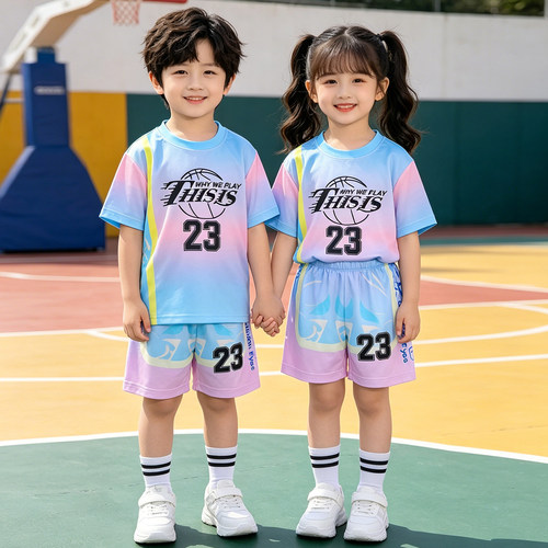 夏季中大童男女速干篮球服套装