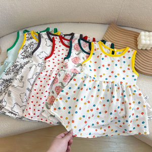 夏季新款中小女孩休闲背心连衣裙韩版儿童宝宝可爱无袖公主裙子潮