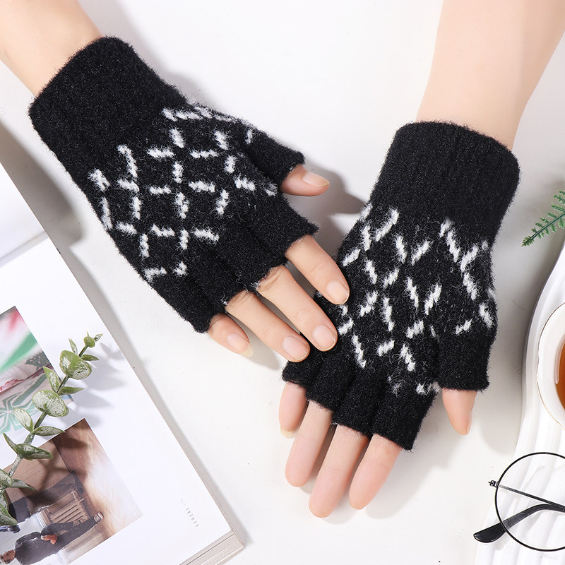 秋冬季男士半指手套冬天保暖加绒加厚针织毛线露指学生写字骑开车,服饰配件/皮带/帽子/围巾,手套,淘宝优惠券,粉丝福利购,淘宝优惠卷