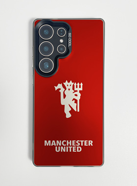 曼联队徽简约适用于三星s24ultra手机壳s23fe磁吸s25+足球s22新款一加11硅胶12防摔13AC3小众ACE5保护套