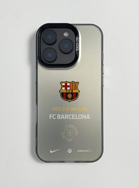 巴萨MES OUE UN CLUB磁吸手机壳适用iPhone17ProMax无线16e情侣插画15Plus苹果17Air高级2025网红14/13/XSMax