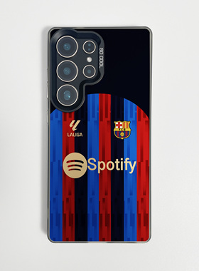 巴萨Spotify球衣适用于三星s24ultra手机壳s23fe磁吸s25+足球s22新款一加11全包12防摔13男AC3小众ACE5保护套