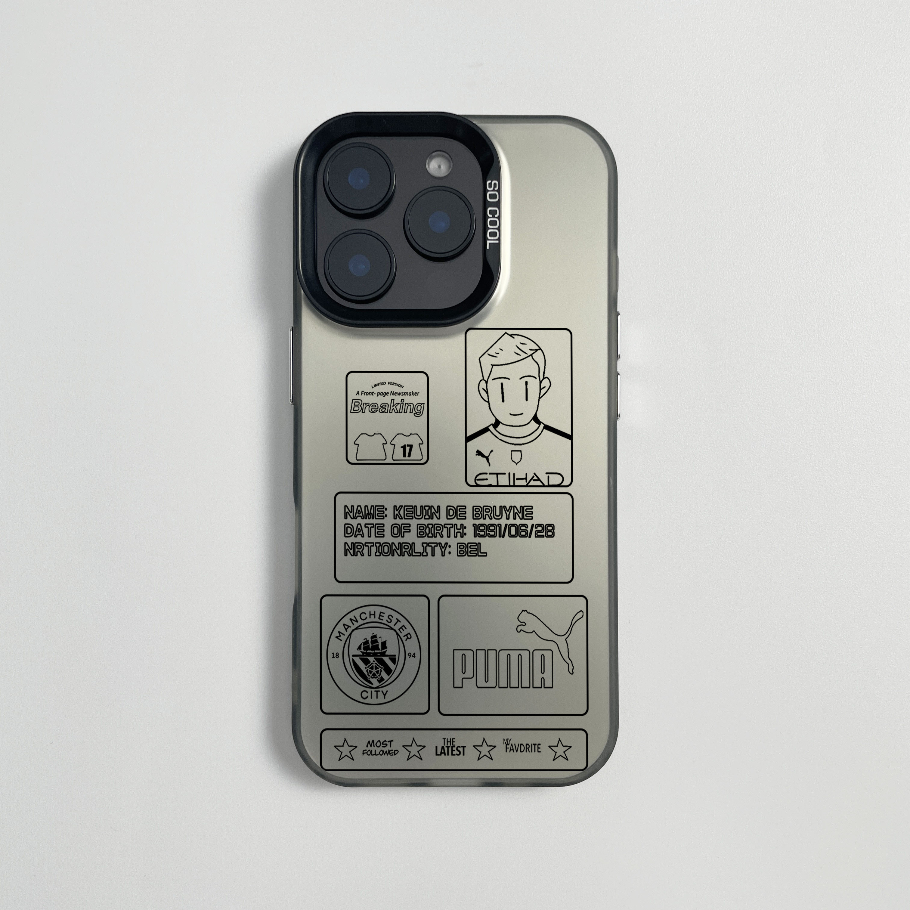 德布劳内球星卡适用于苹果17AIR手机壳iphone16promax体育15足球14硅胶13高级感12pro套11新款xsmax8/7PLUS