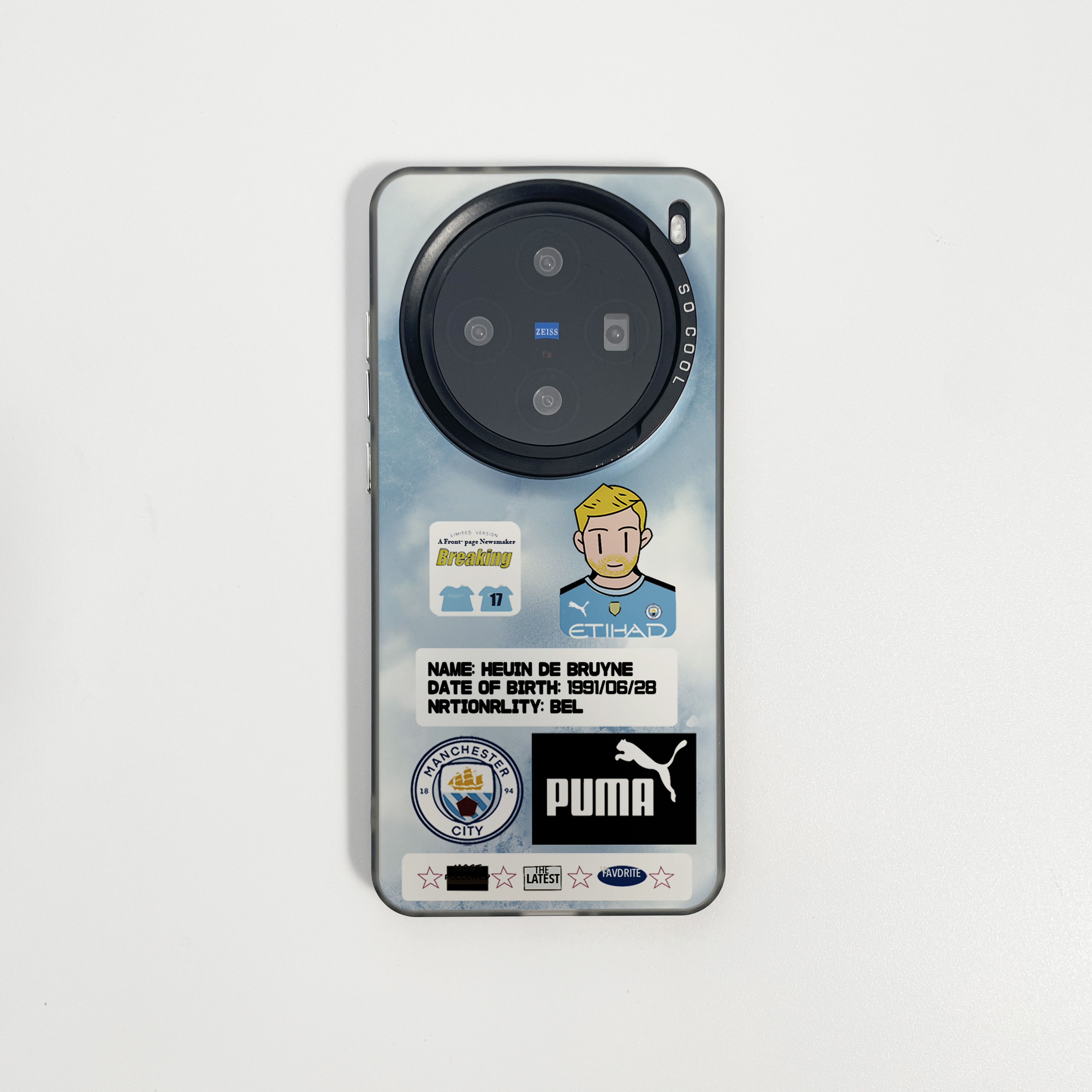 曼城德布劳内球星卡适用于vivoX300Pro手机壳X200promini足球X100ultra高级X90S小众x80硅胶S30新款S20/19pro