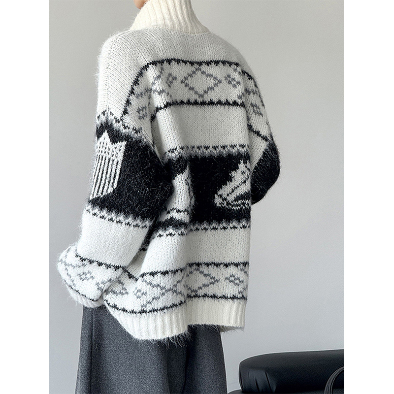 费尔岛毛衣女款2025新款小个子