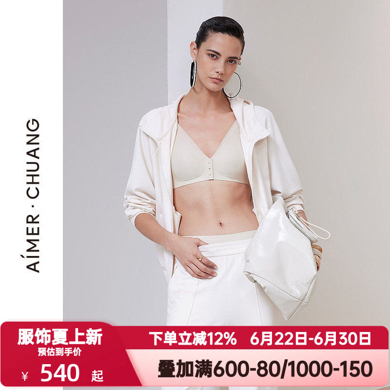 爱慕·CHUANG春秋季原典2女士条绒连帽拉链长袖上衣外套CA452031