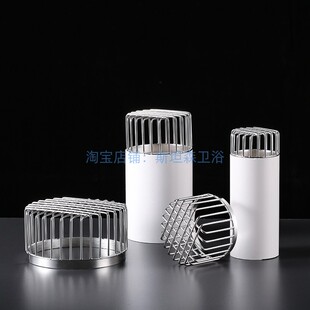 天台地漏110管排水口过滤网不锈钢雨水斗防堵罩天沟下水道防树叶