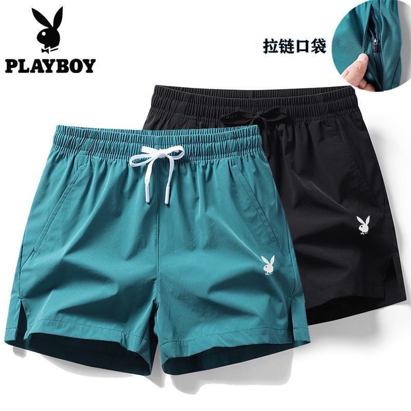 花花公子男士短裤夏季薄款宽松休闲三分裤健身速干透气新款运动裤