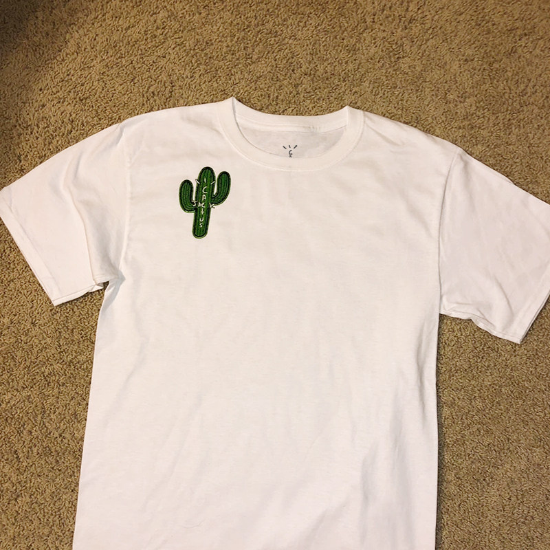 travis scott ts cactus jack badge tee 刺绣仙人掌logo短袖t恤