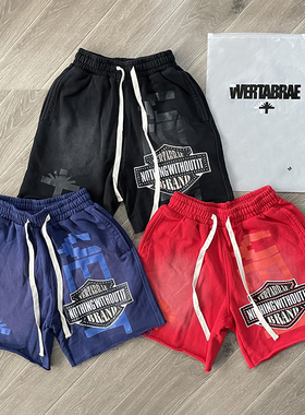 Vertabrae Emblem Shorts 烫钻洗水纯棉运动休闲短裤男女欧美高街