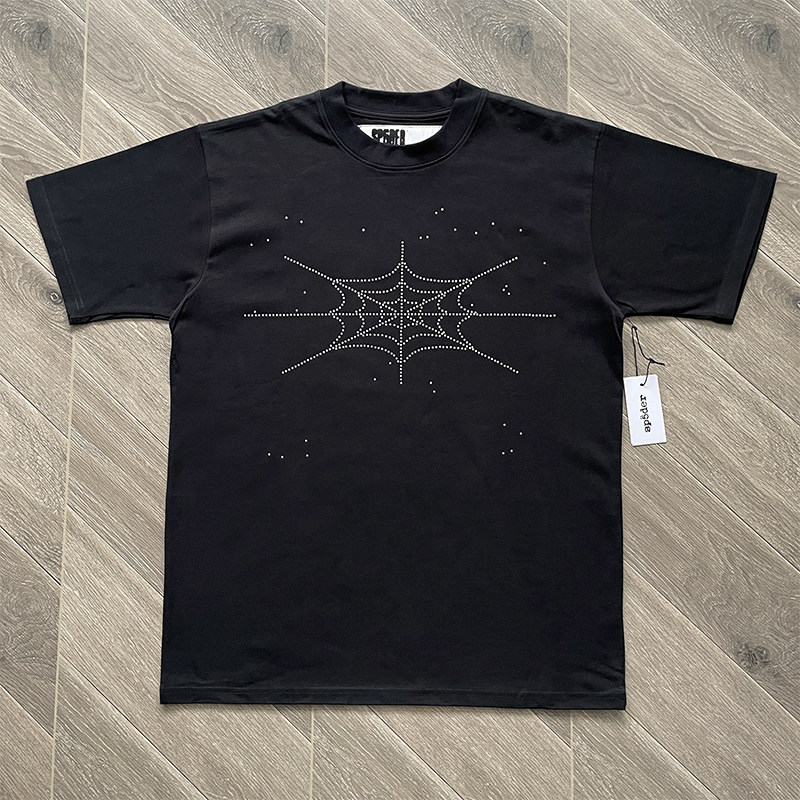 Sp5der worldwide 555555  烫钻休闲短袖T恤