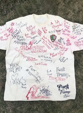 Rolling Loud LA Trump Message Te 经典手绘涂鸦男女短袖T恤圆领