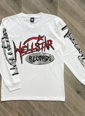 Hellstar Studios recdrds ins同款欧美潮牌 纯棉 长袖 T恤