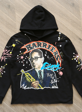 Barriers Dizzy Gillespie Hoodie 涂料双面印花男女帽衫卫衣
