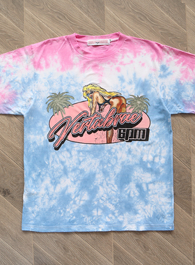 Vertabrae Beach girl 扎染印花 沙滩女孩 纯棉短袖T恤