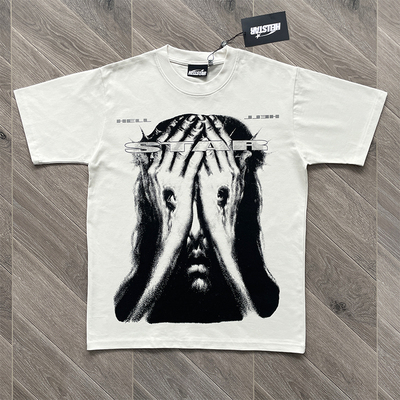 Hellstar Studios T-Shirt 掩面哭泣印花短袖T恤