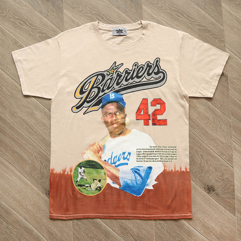 Barriers NY Jackie Robinson Tee 棒球人物扎染男女短袖T恤