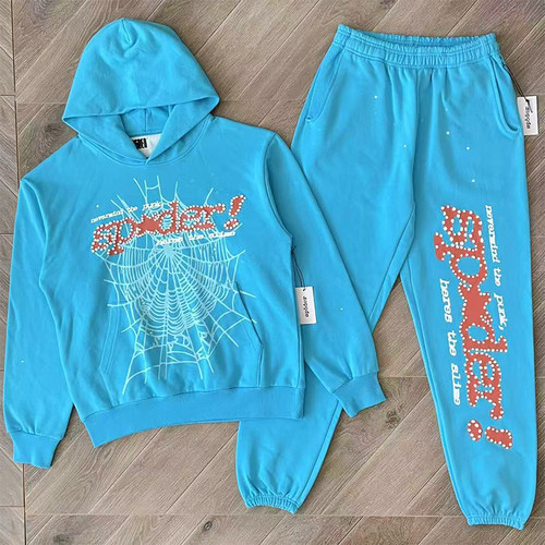 Sp5der 555555 Pink V2 Hoodie pants 明星同款连帽卫衣长裤套装
