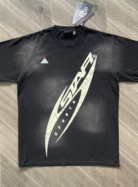 HELLSTAR STUDIOS 洗水简约印花纯棉短袖T恤