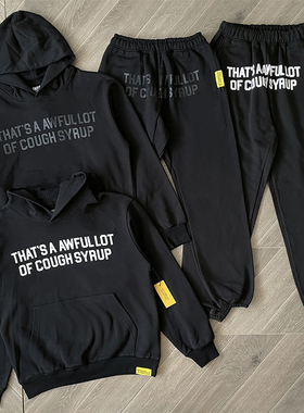 That's A Awful Lot of Cough Syrup 字母印花连帽卫衣长裤套装