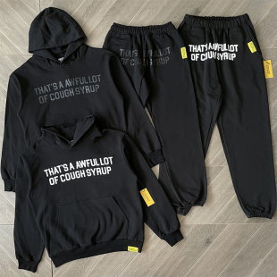 Cough 套装 字母印花连帽卫衣长裤 Syrup Lot Awful That