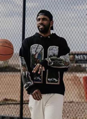 欧文同款BARRIERS NY PULLOVER Hoodie 宗教神像明星同款套头卫衣