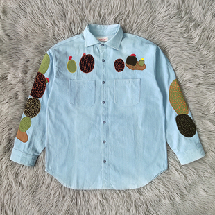 Kountry 衬衫 Chambray 仙人掌刺绣复古牛仔长袖 Work Kapital