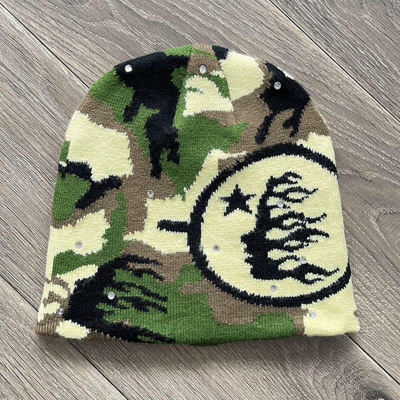 Hellstar Studios logo Sports Flame Beanie 针织休闲毛线冷帽子