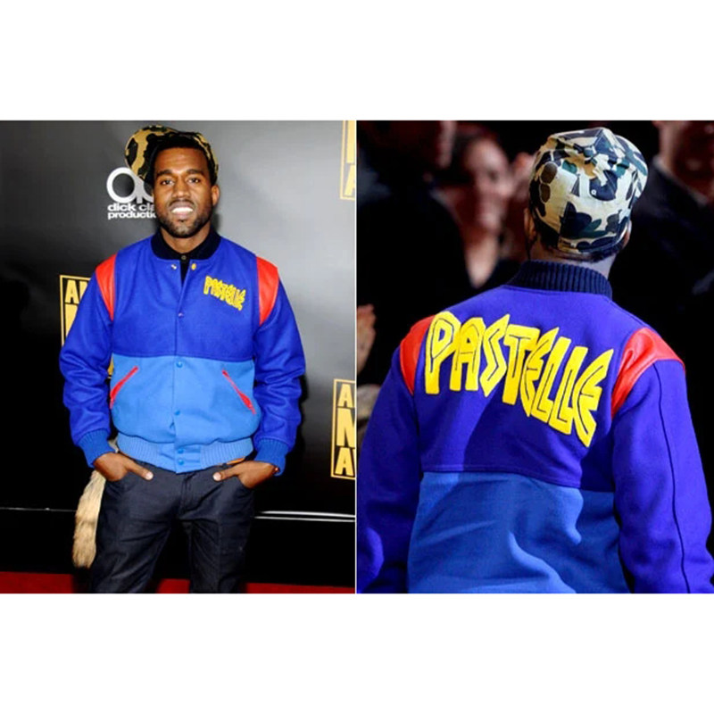 Kanye West Pastelle Varsity Jacket 拼接棒球夹克教练外套
