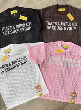 That's A Awful Lot of Cough Syrup 字母印花网眼透气短袖