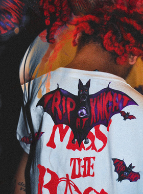 Trippie Redd 1400 Trip At Knight Tee 嘻哈周边蝙蝠短袖T恤