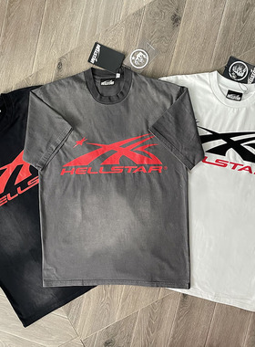 HELLSTAR STUDIOS INS同款大logo 纯棉洗水 短袖 T恤