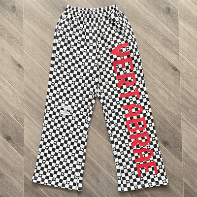 Vertabrae sweatpants 美式高街黑白棋盘格立体印花休闲长裤