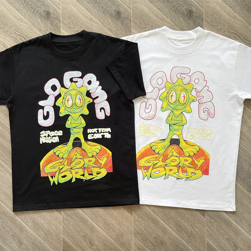 Glo Gang Boyz Worldwide Tee 卡通太阳印花男女同款短袖T恤