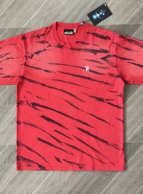 Hellstar Studios Records Red Tee 红色扎染男女纯棉休闲短袖T恤