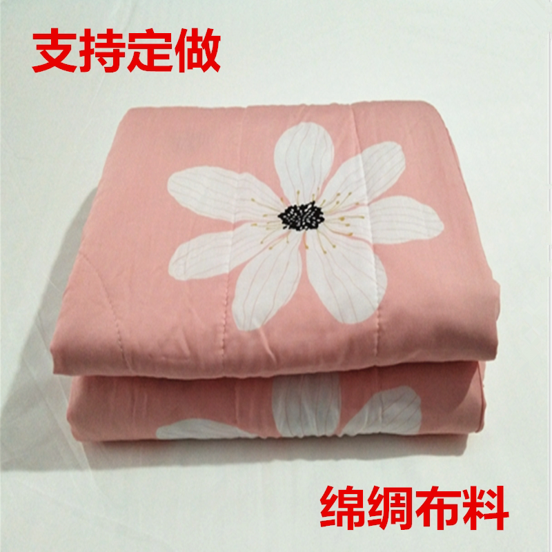 人造棉夏凉被丝棉绵绸空调薄被子可机洗单双人可定做太空被