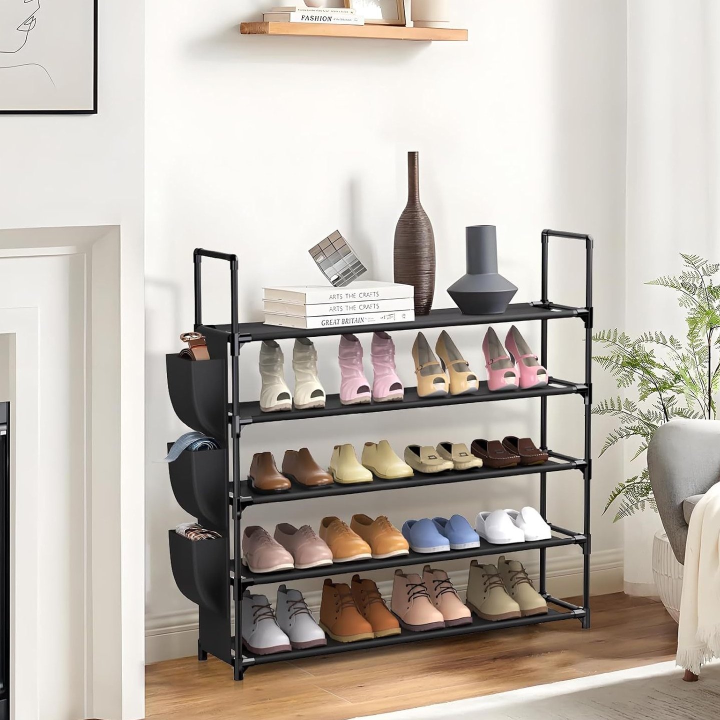 跨境代发5层10层织布多功能可拆卸鞋柜多层简易壁橱入口鞋架