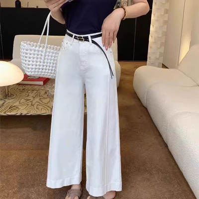 DIMO四面弹阔腿牛仔裤女2026春季韩版宽松显瘦九分大筒喇裤92173