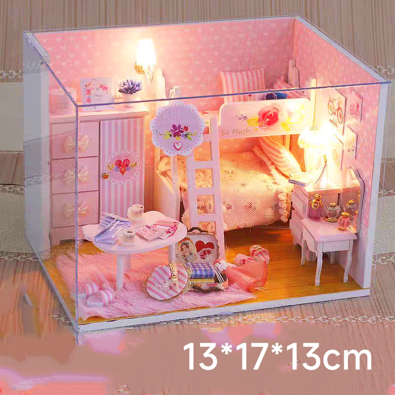 粉色少女心礼物露娜魔法屋DIY小屋手工拼装别墅摆件生日送女男友