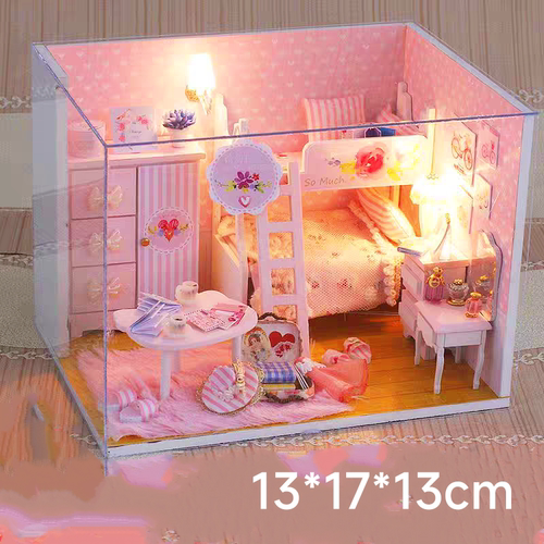 粉色少女心礼物露娜魔法屋DIY小屋手工拼装别墅摆件生日送女男友