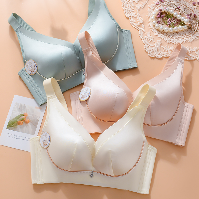 【0.5厘米薄杯】靓货~丝滑绸面,大胸显小无钢圈文胸大码内衣2286