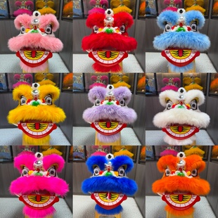 狮子头舞狮子头套开业醒狮花篮摆件小狮子花篮装 饰道具儿童醒狮头